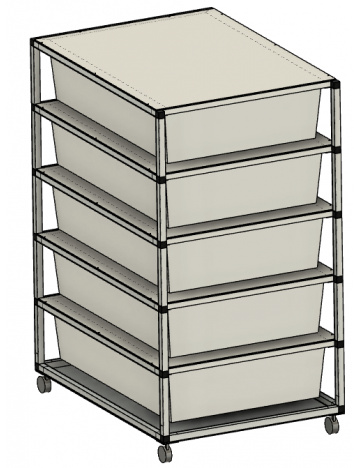  Rack  Aluhobby K1 -  päť boxov