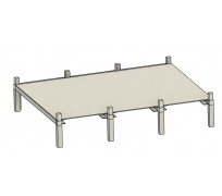 Rack Aluhobby K6 - jedno poschodie pre tri boxy