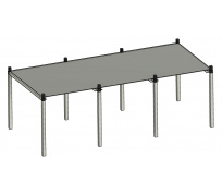 Rack Aluhobby K3 - jedno poschodie pre tri boxy